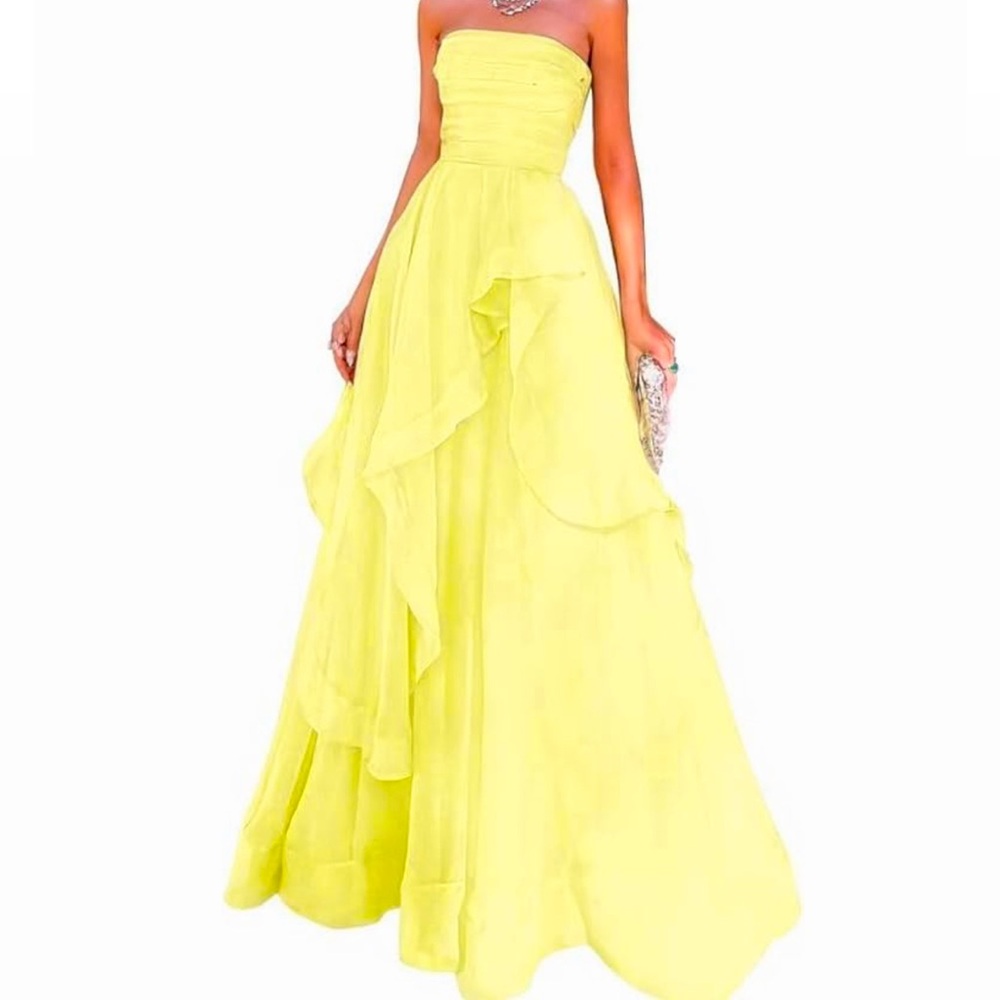 💛Yellow Flowy Prom Dress💛